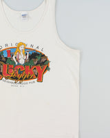 Vintage Y2K 00s Original Lucky Logger Neighbour Pub Heavyweight Gildan Ultra Graphic Vest - XL