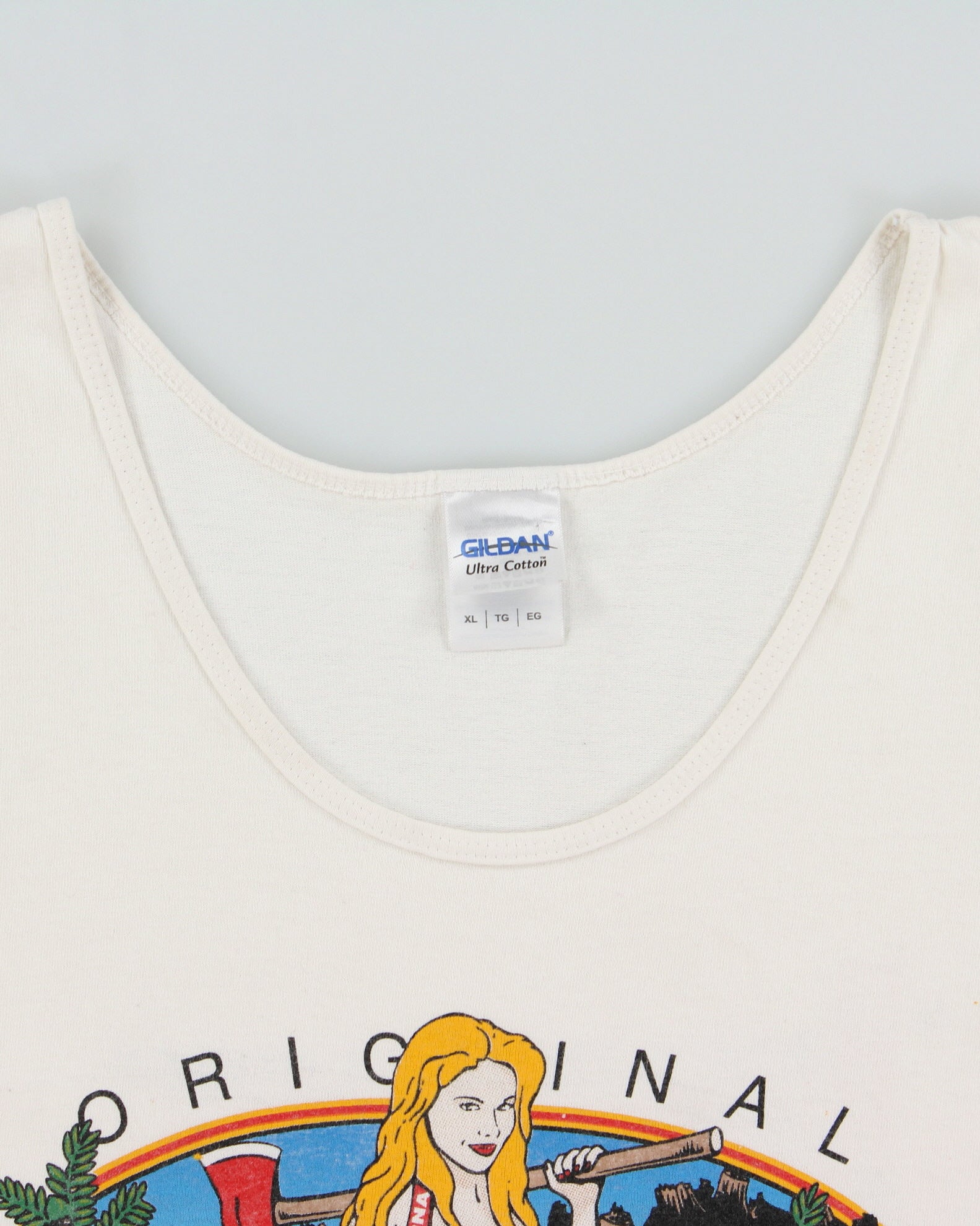 Vintage Y2K 00s Original Lucky Logger Neighbour Pub Heavyweight Gildan Ultra Graphic Vest - XL