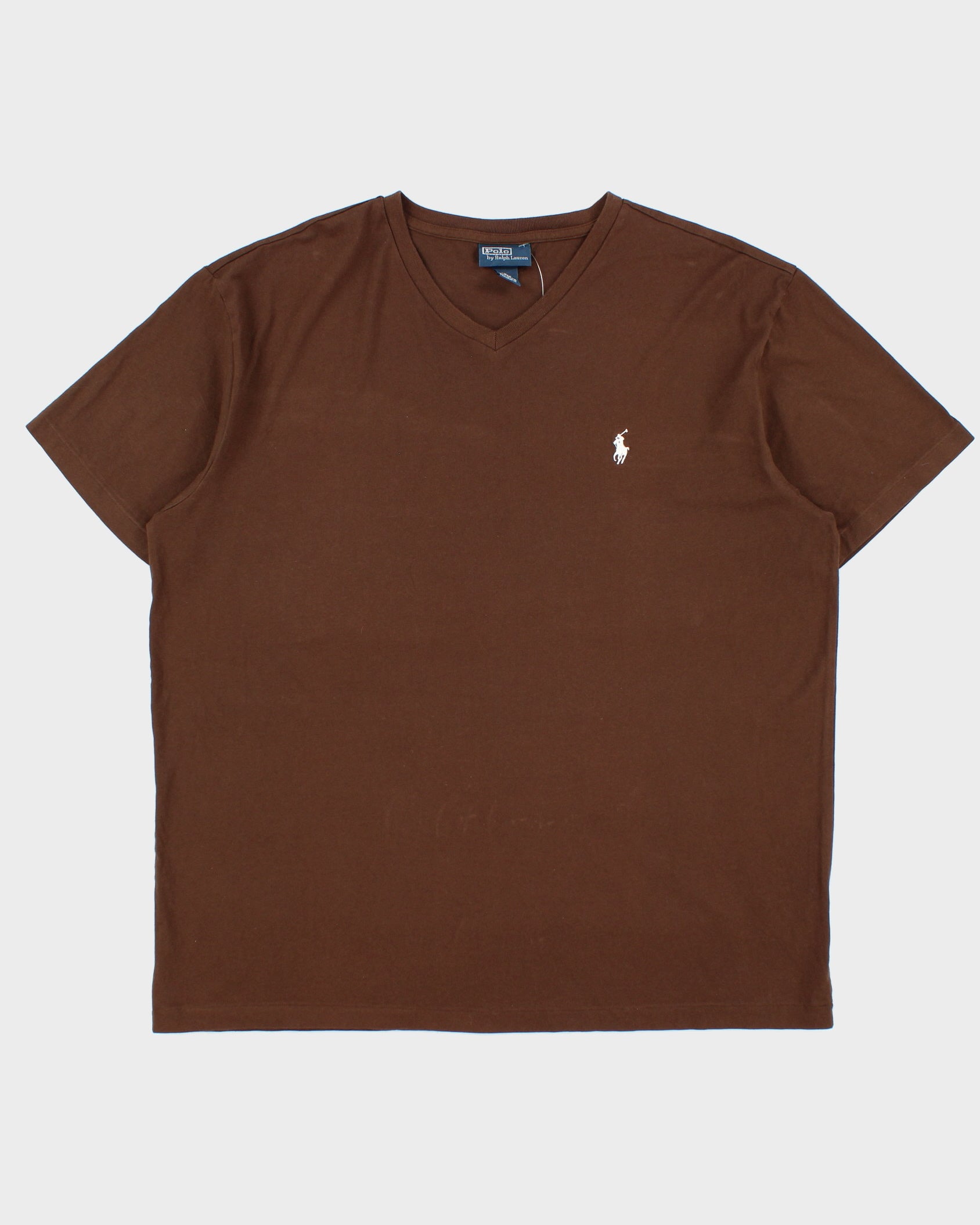 Vintage Y2K 00s Polo Ralph Lauren Heavyweight Single Stitch V-Neck T-Shirt - L