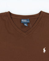 Vintage Y2K 00s Polo Ralph Lauren Heavyweight Single Stitch V-Neck T-Shirt - L