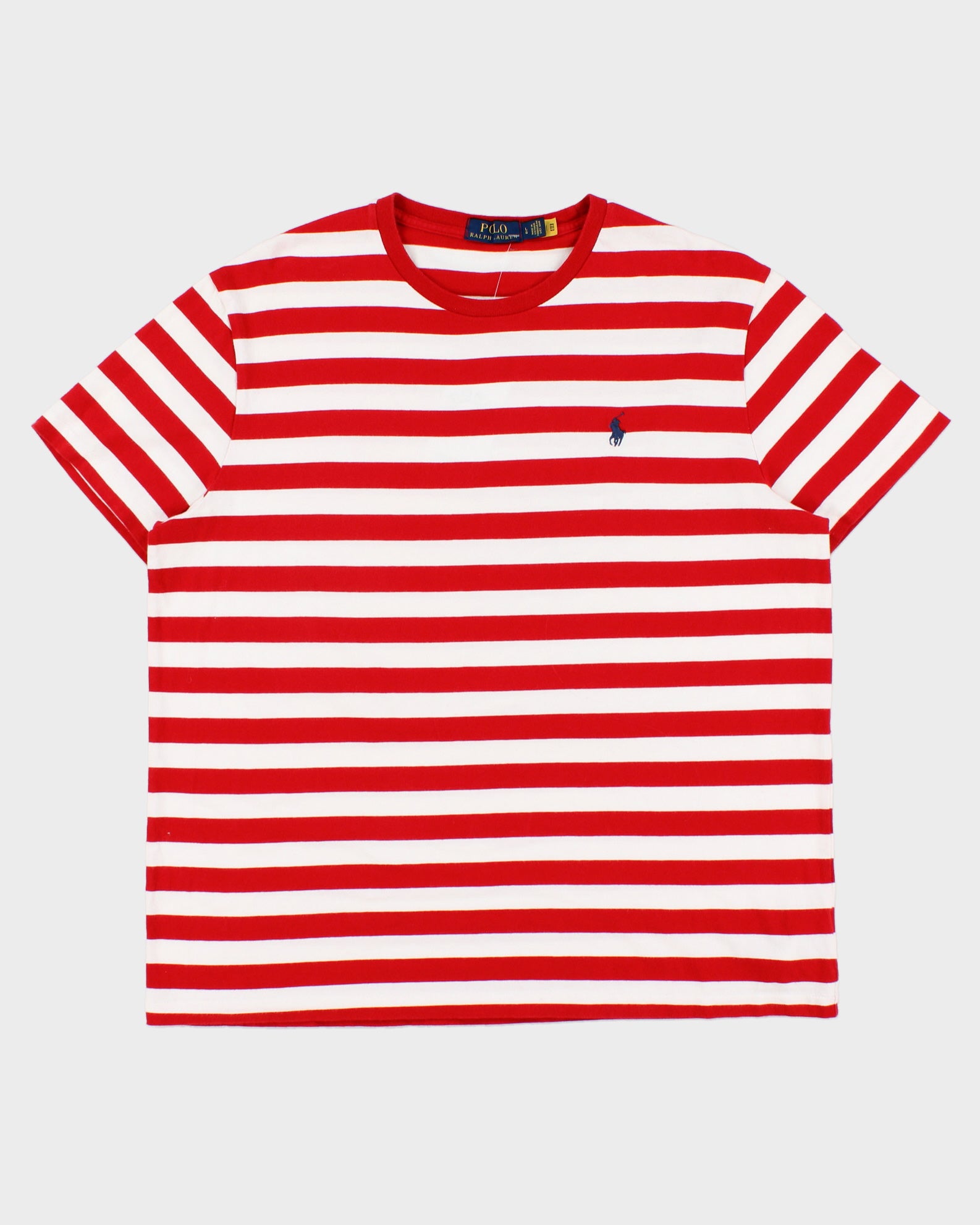 Vintage Polo Ralph Lauren Heavyweight Striped Single Stitch Crewneck T-Shirt - L