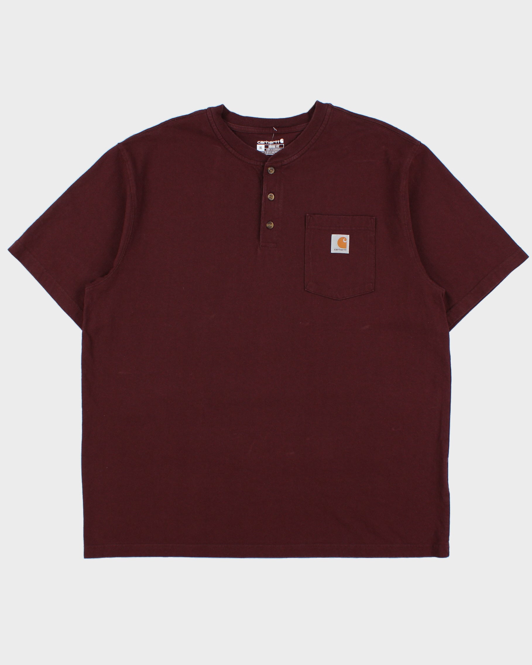 Vintage Carhartt Heavyweight Loose Fit Henley Pocket T-Shirt - XL