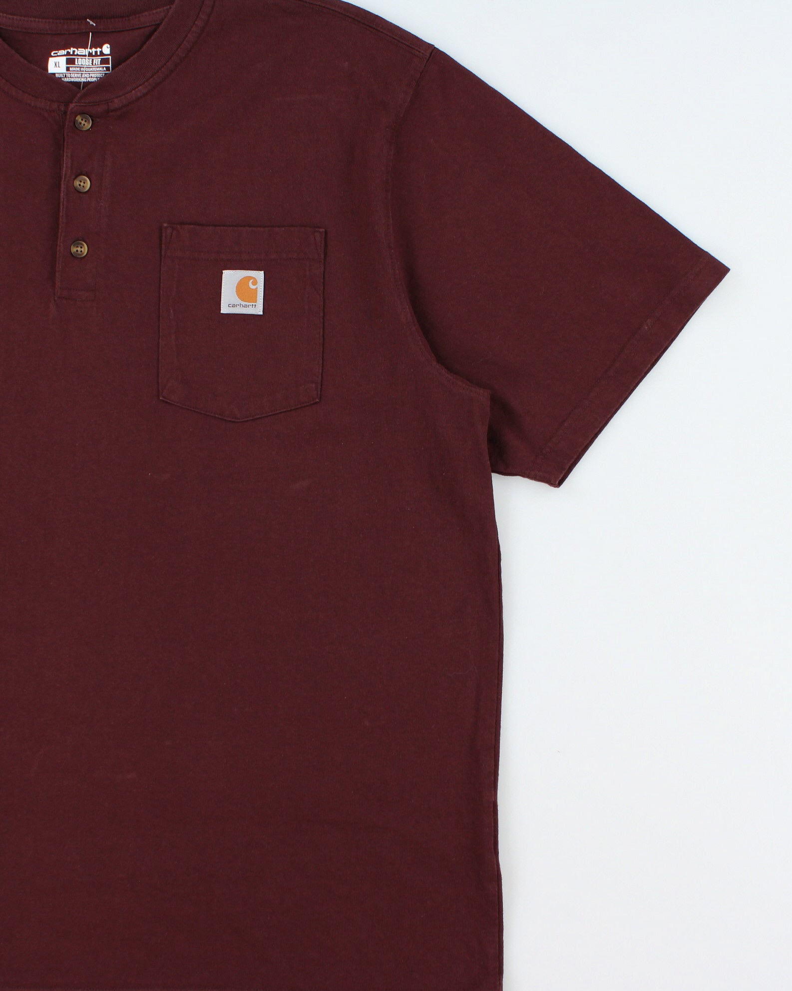 Vintage Carhartt Heavyweight Loose Fit Henley Pocket T-Shirt - XL