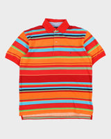 Vintage Y2K 00s Tommy Hilfiger Classic Striped Short Sleeve Polo Shirt - M