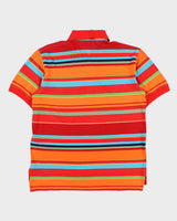 Vintage Y2K 00s Tommy Hilfiger Classic Striped Short Sleeve Polo Shirt - M