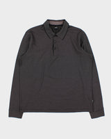 Vintage Hugo Boss Gubbio Striped Long Sleeve Polo Shirt - L