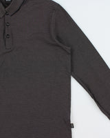 Vintage Hugo Boss Gubbio Striped Long Sleeve Polo Shirt - L