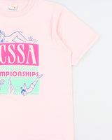 Vintage 1989 BCSSA Provincial Championships Baby Pink Penman's Single Stitch Made In Canada Crewneck T-Shirt - XL