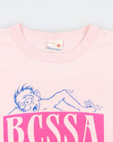 Vintage 1989 BCSSA Provincial Championships Baby Pink Penman's Single Stitch Made In Canada Crewneck T-Shirt - XL