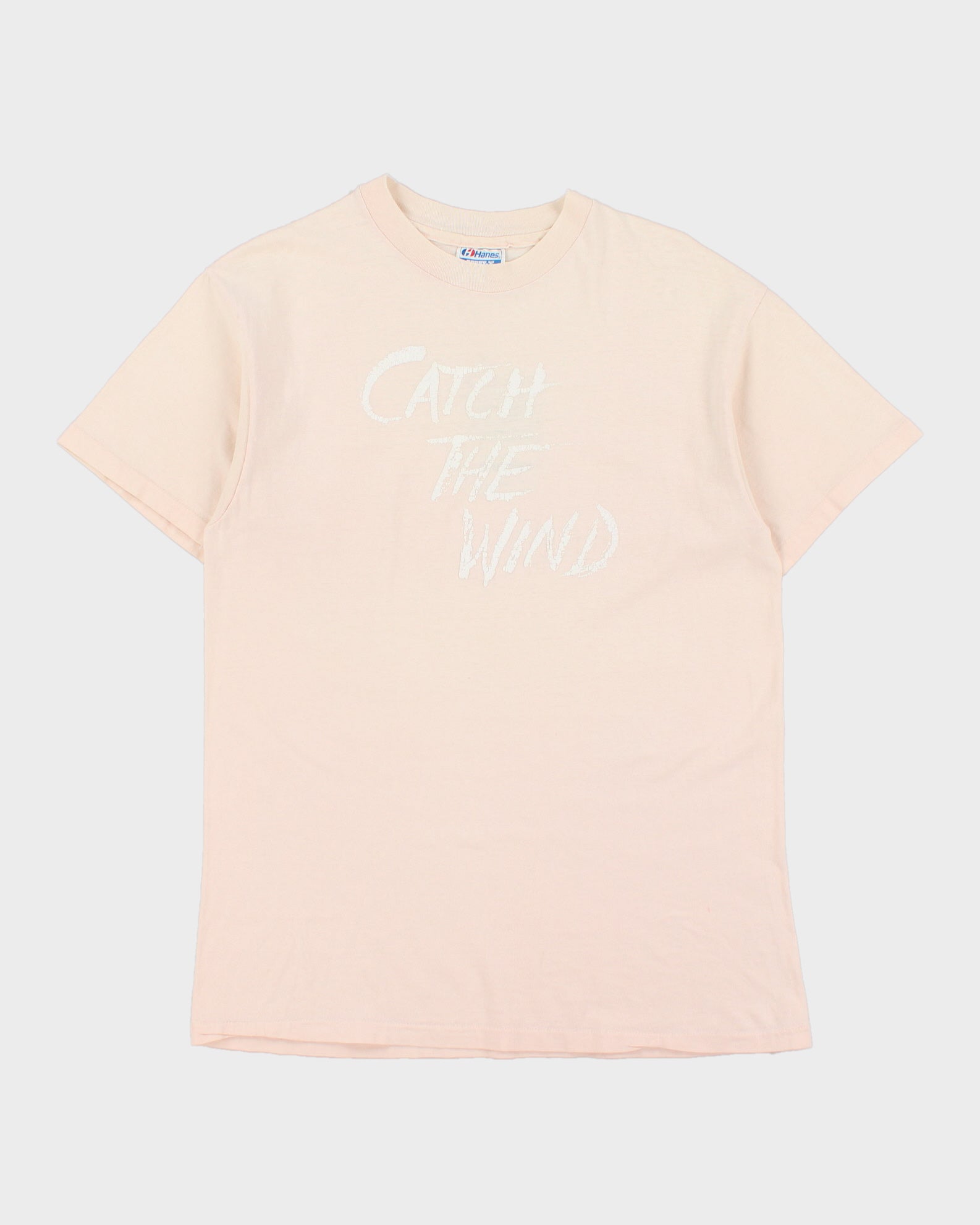 Vintage 1992 Catch The Wind Baby Pink Heavyweight Hanes Beefy Single Stitch Made In USA Crewneck T-Shirt - L