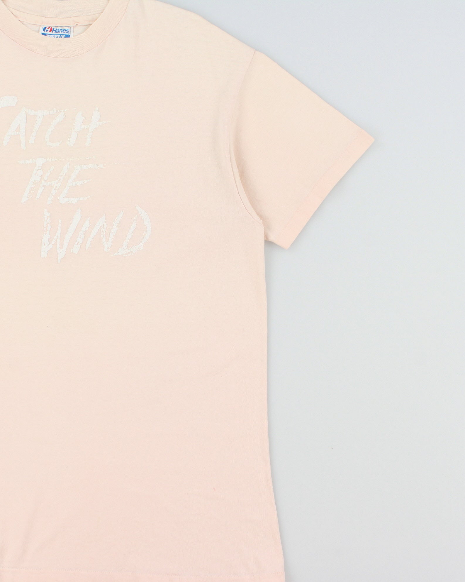 Vintage 1992 Catch The Wind Baby Pink Heavyweight Hanes Beefy Single Stitch Made In USA Crewneck T-Shirt - L