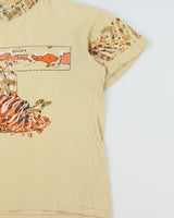 Vintage 1990s Bali Islands Graphic Tan Distressed Single Stitch Boxy Crewneck T-Shirt - XL