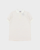 DSWT Vintage 1990s Lemon Stick Striped Ribbed Cuff Short Sleeve Polo Shirt - M