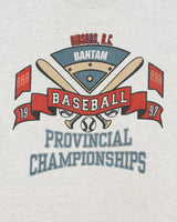 Vintage 1997 Gibsons, Bantam Baseball Championships Grey Marl Heavyweight Gildan Crewneck T-Shirt - XL
