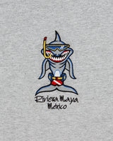 Vintage Y2K 00s Riviera Maya Mexico Marl Grey Heavyweight Embroidered Crewneck T-Shirt - M