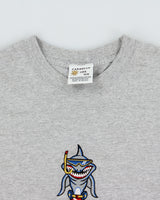 Vintage Y2K 00s Riviera Maya Mexico Marl Grey Heavyweight Embroidered Crewneck T-Shirt - M