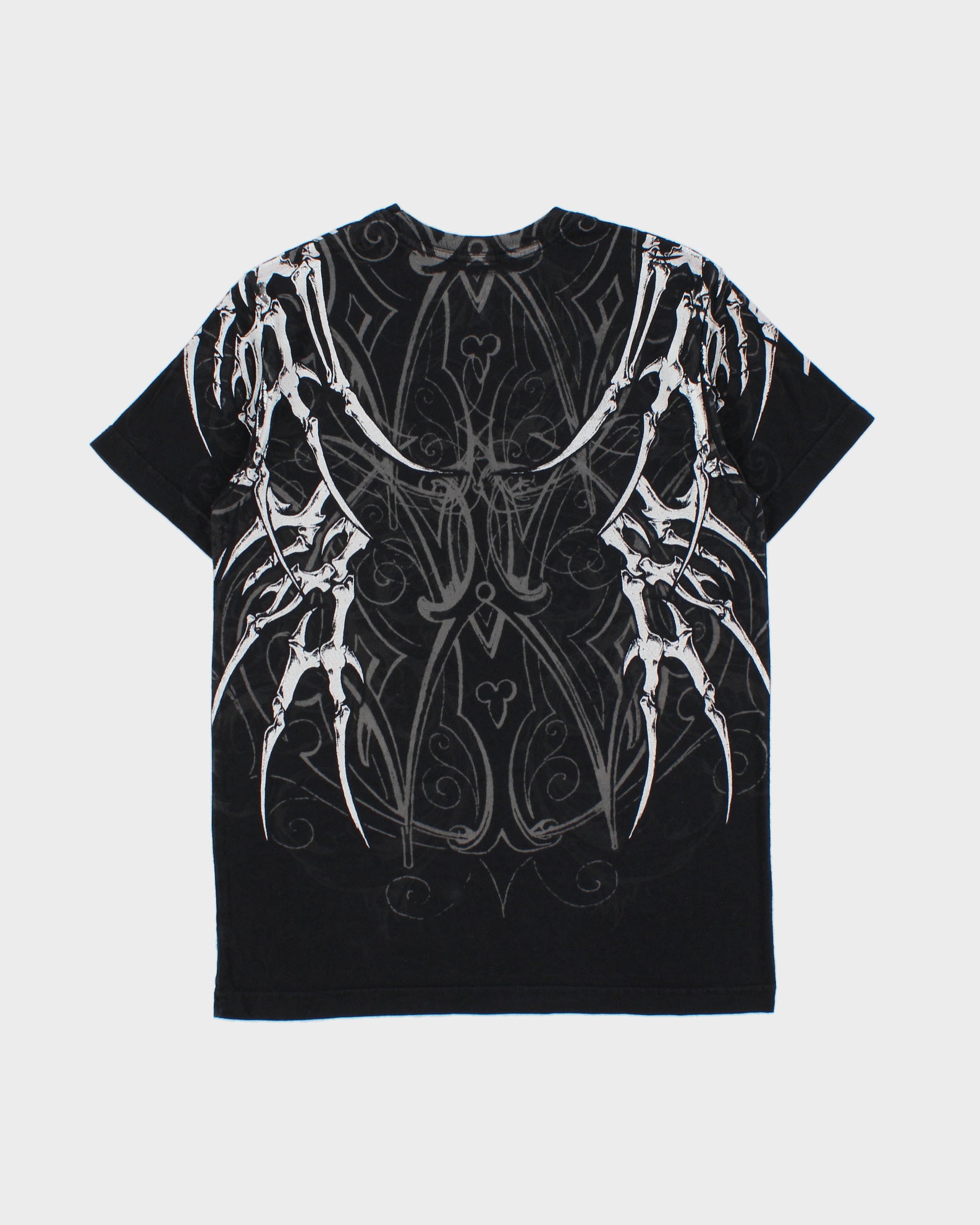 Vintage Y2K 00s Affliction Skeleton Spell Out Crewneck T-Shirt - S