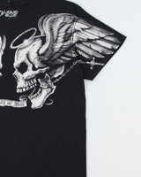 Vintage Liquid Blue Heaven Or Hell Distressed Crewneck T-Shirt - L