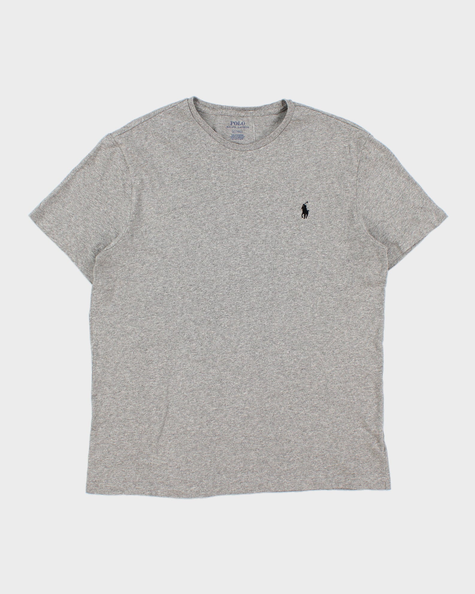 Vintage Polo Ralph Lauren Marl Grey Heavyweight Single Stitch Crewneck T-Shirt - M
