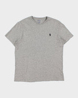 Vintage Polo Ralph Lauren Marl Grey Heavyweight Single Stitch Crewneck T-Shirt - M