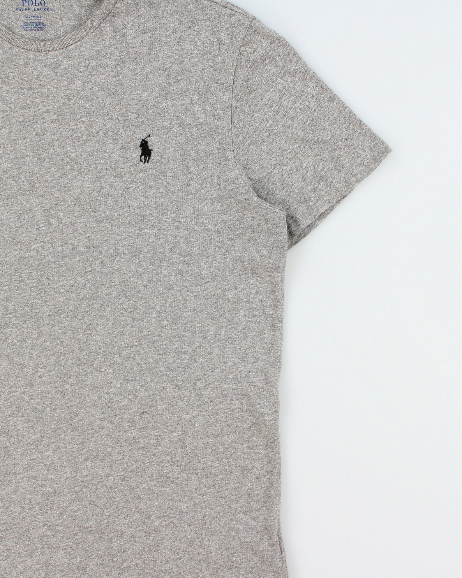 Vintage Polo Ralph Lauren Marl Grey Heavyweight Single Stitch Crewneck T-Shirt - M