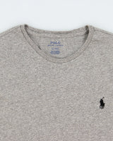 Vintage Polo Ralph Lauren Marl Grey Heavyweight Single Stitch Crewneck T-Shirt - M