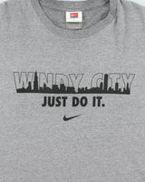 Vintage Y2K 00s Nike Team Marl Grey Heavyweight Chicago Crewneck T-Shirt - L