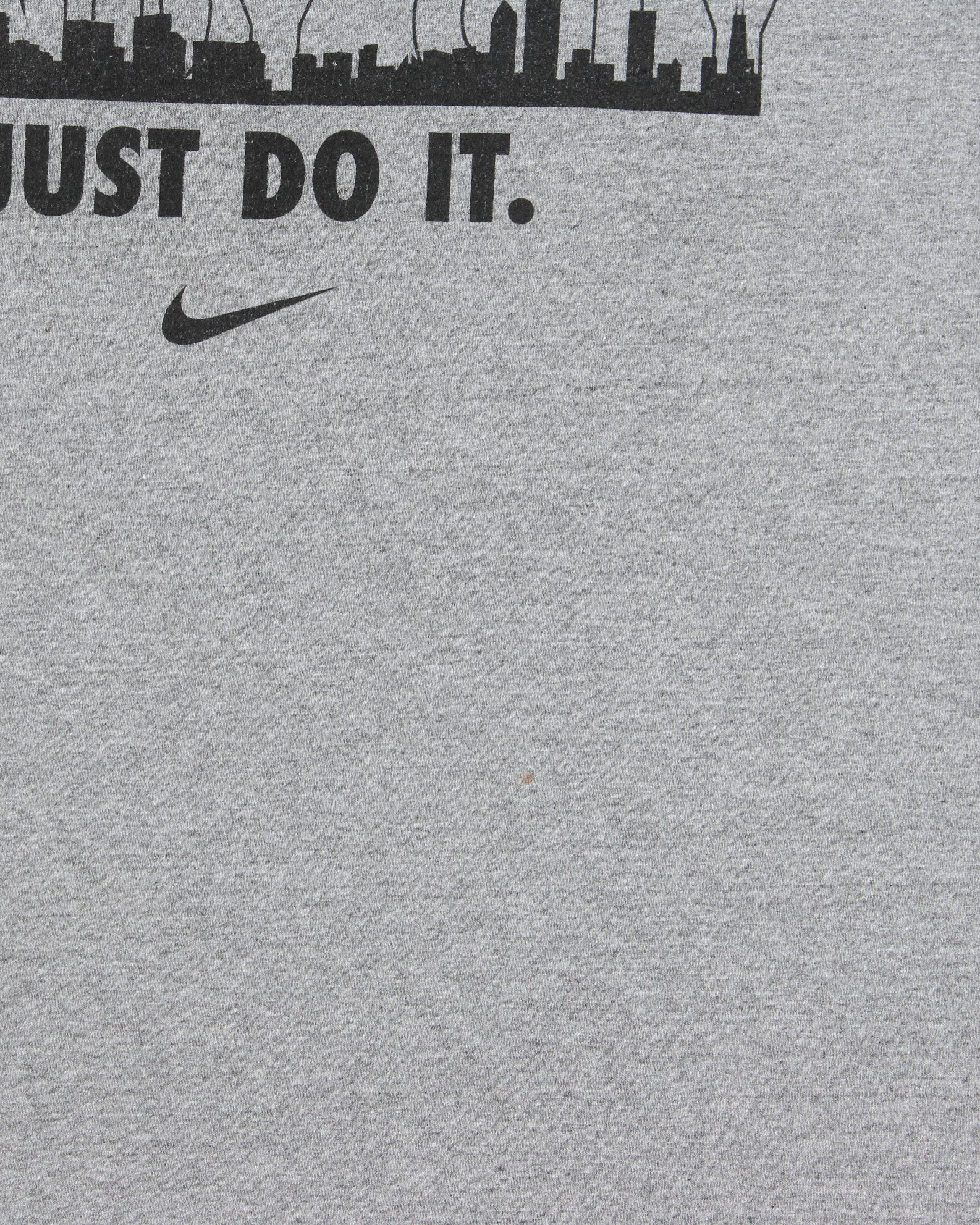 Vintage Y2K 00s Nike Team Marl Grey Heavyweight Chicago Crewneck T-Shirt - L