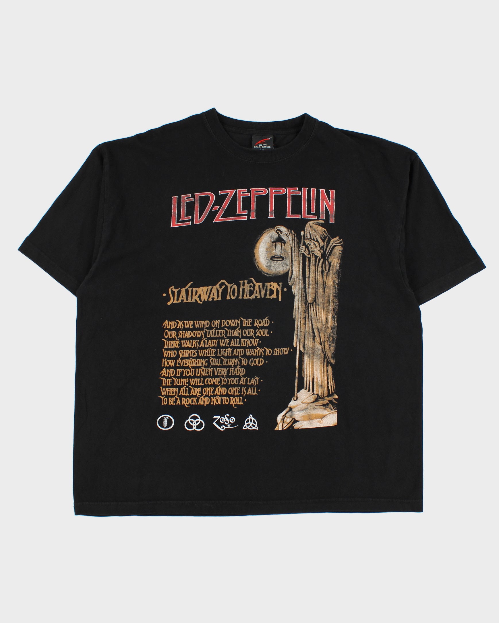 Vintage Led-Zeppelin Stairway To Heaven Heavyweight CH Gold Series Crewneck T-Shirt - XXL