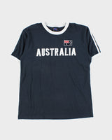Vintage Y2K 00s Australia Navy Embroidered Striped Crewneck Ringer T-Shirt - L
