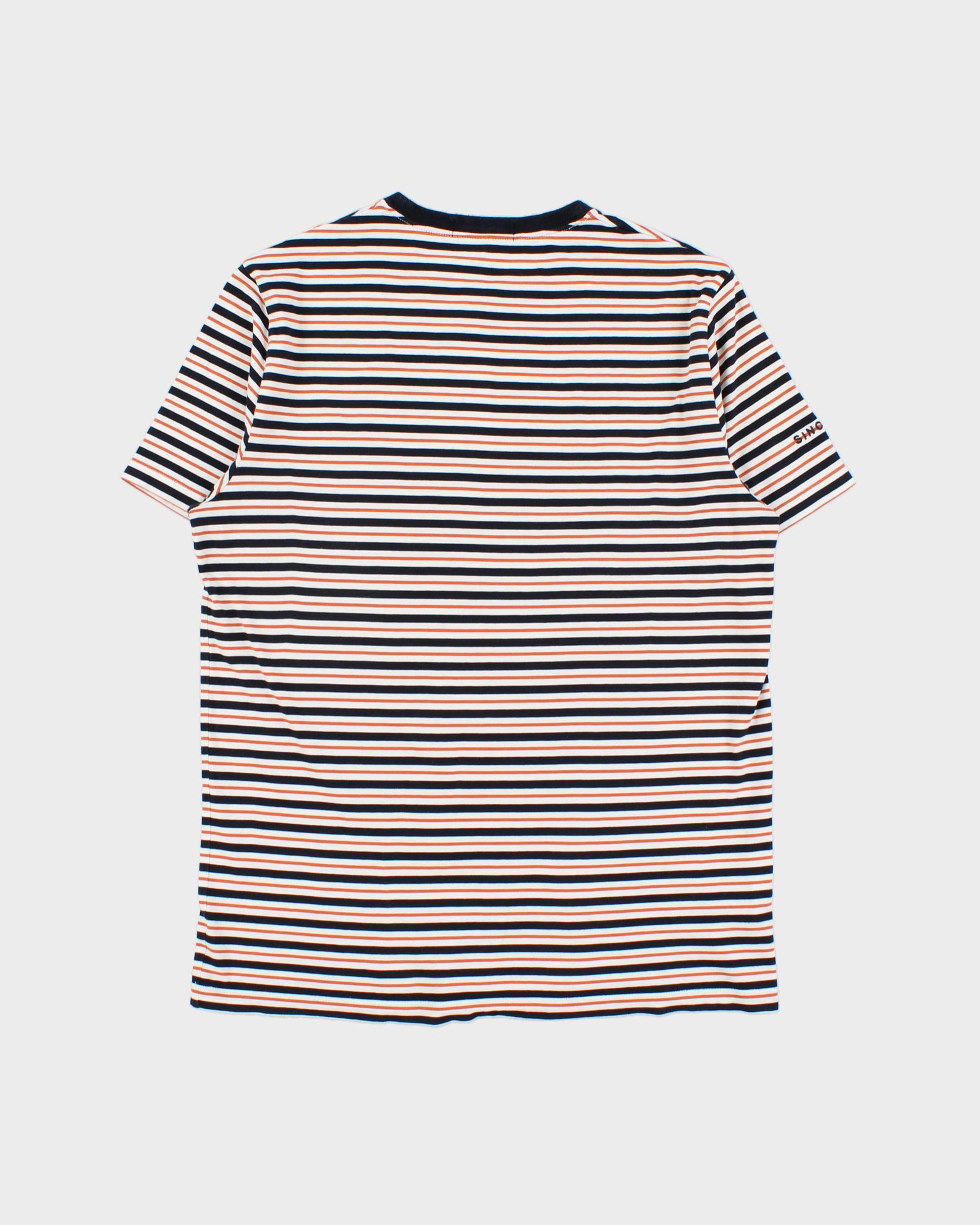 Vintage Fred Perry Embroidered Heritage Striped Heavyweight Crewneck T-Shirt - M
