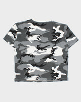 Vintage Y2K 00s Woodland Snow Camo Heavyweight Crewneck T-Shirt - M