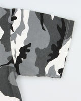 Vintage Y2K 00s Woodland Snow Camo Heavyweight Crewneck T-Shirt - M