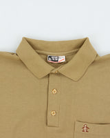 Vintage 1980s Munsingwear Grand Slam Penguin Khaki Single Stitch Made In Australia Short Sleeve Polo Shirt - M
