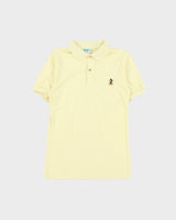 Vintage 1982 Disney Pale Yellow Embroidered Mickey Single Stitch Made In USA Short Sleeve Polo Shirt - S