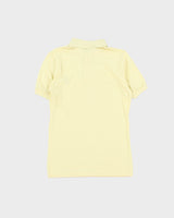 Vintage 1982 Disney Pale Yellow Embroidered Mickey Single Stitch Made In USA Short Sleeve Polo Shirt - S
