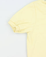 Vintage 1982 Disney Pale Yellow Embroidered Mickey Single Stitch Made In USA Short Sleeve Polo Shirt - S