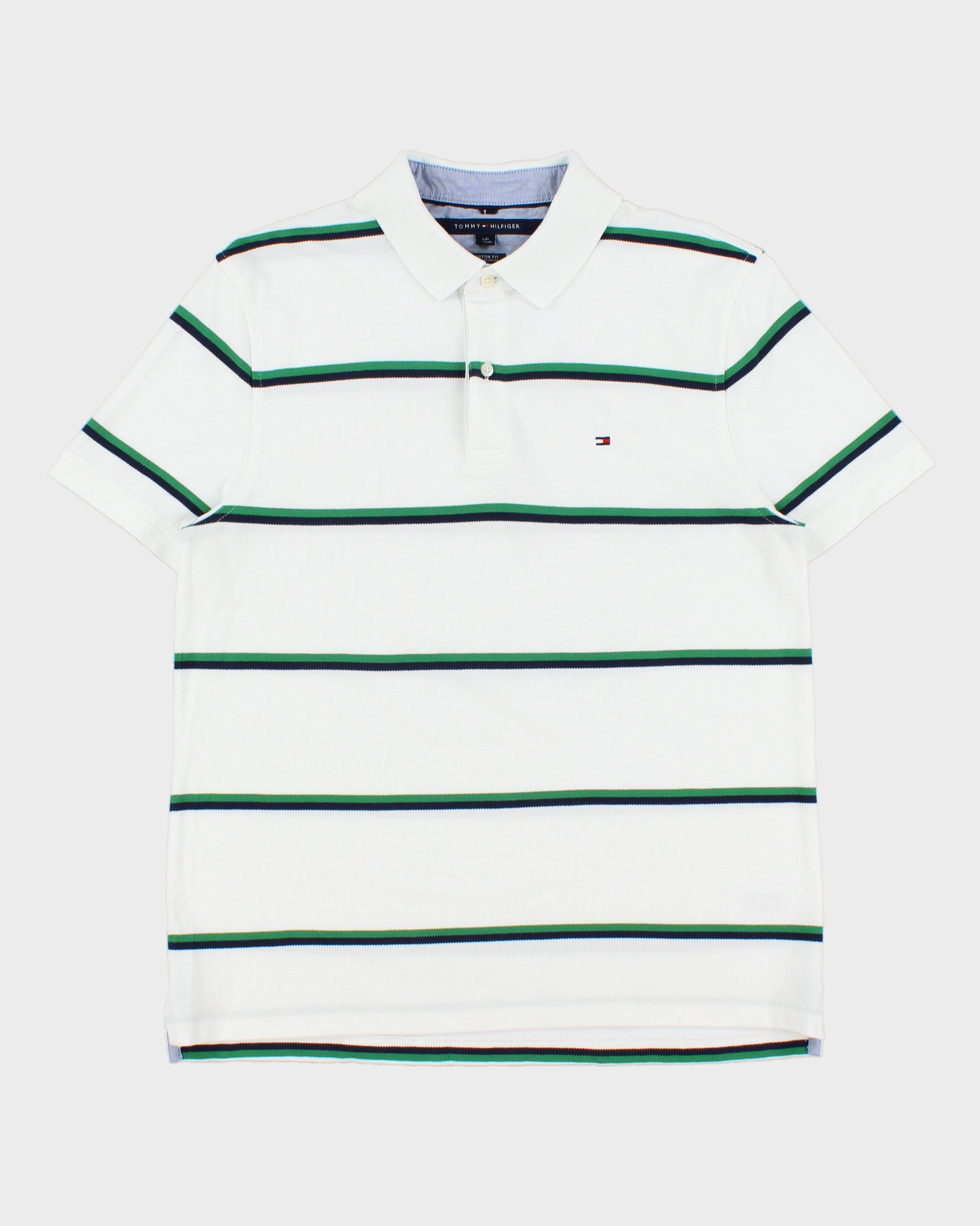 Vintage Y2K 00s Tommy Hilfiger Stripe Short Sleeve Polo Shirt - L