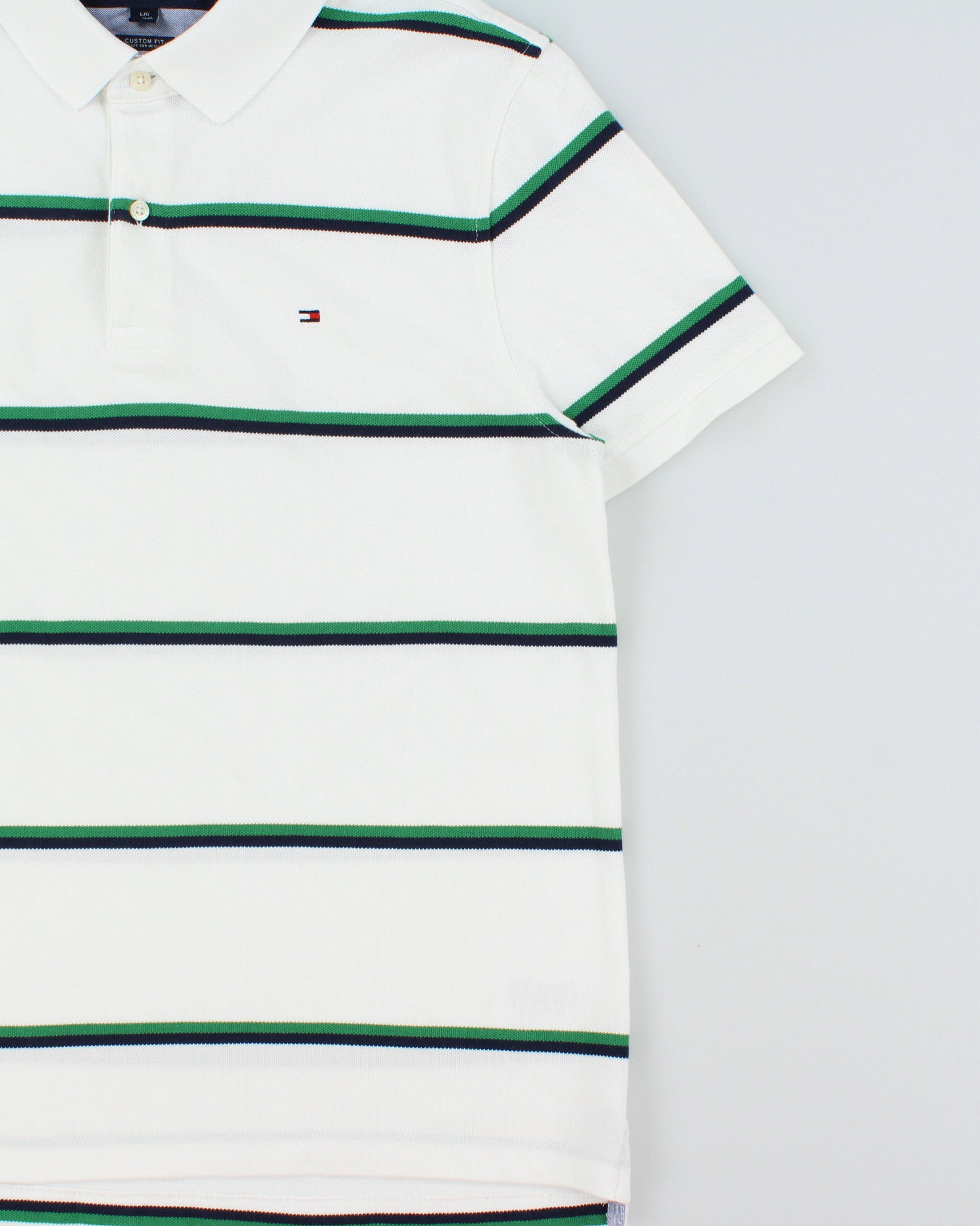 Vintage Y2K 00s Tommy Hilfiger Stripe Short Sleeve Polo Shirt - L