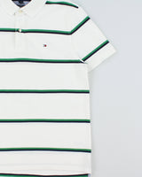 Vintage Y2K 00s Tommy Hilfiger Stripe Short Sleeve Polo Shirt - L