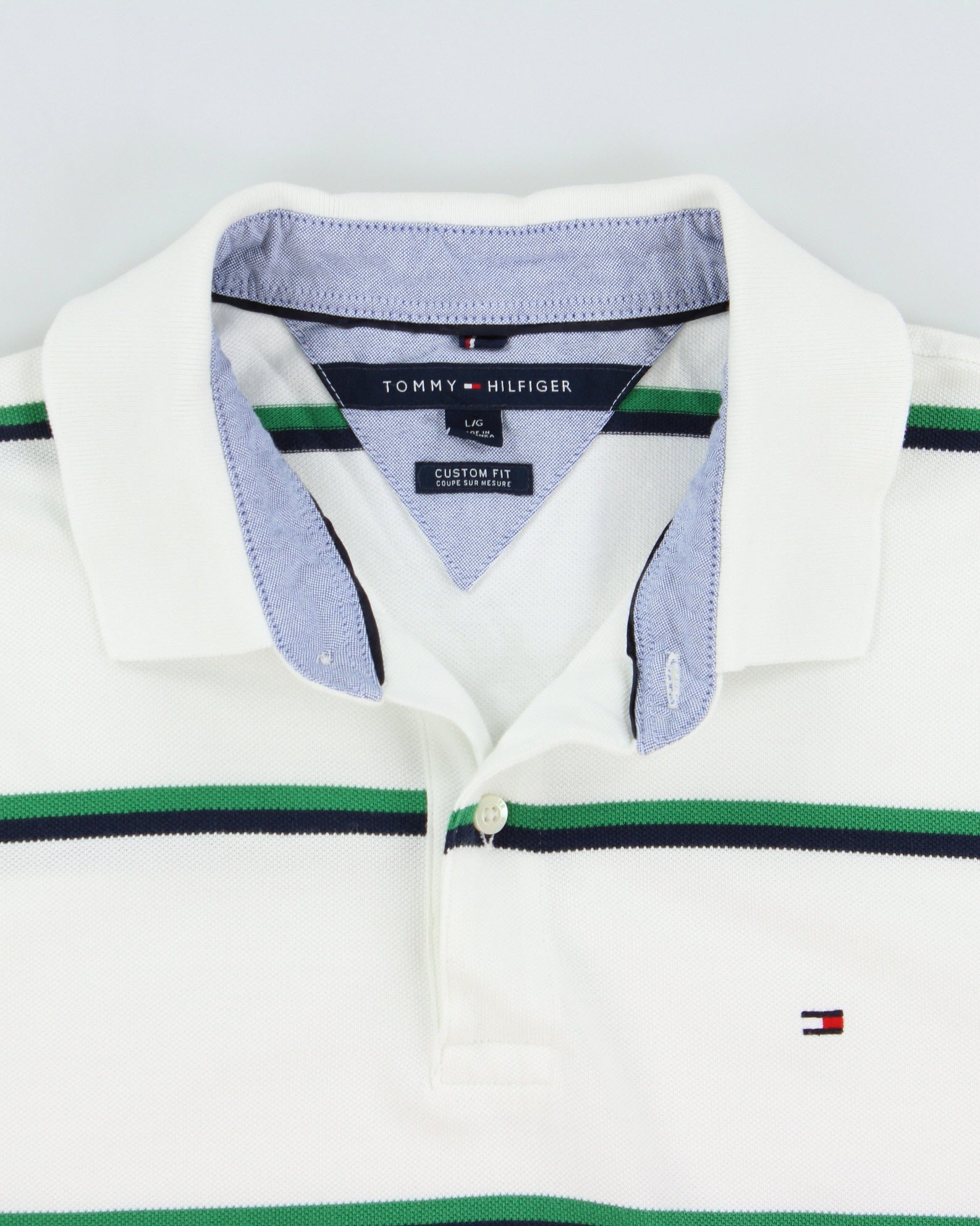 Vintage Y2K 00s Tommy Hilfiger Stripe Short Sleeve Polo Shirt - L