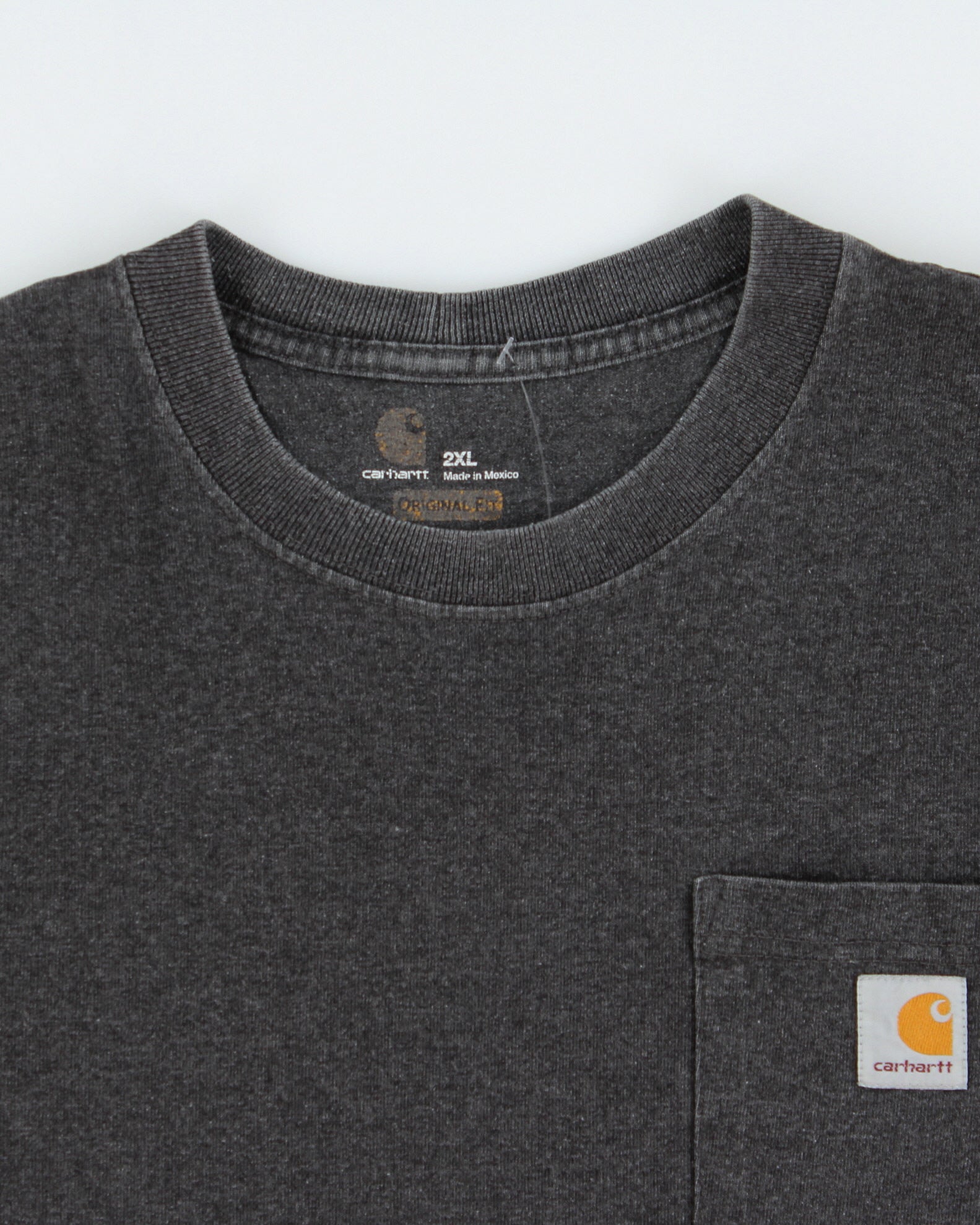 Vintage Carhartt Grey Marl Heavyweight Original Fit Crewneck Pocket T-Shirt - XXL