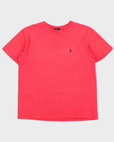 Vintage Y2K 00s Polo Ralph Lauren Hot Pink Heavyweight Crewneck T-Shirt - M