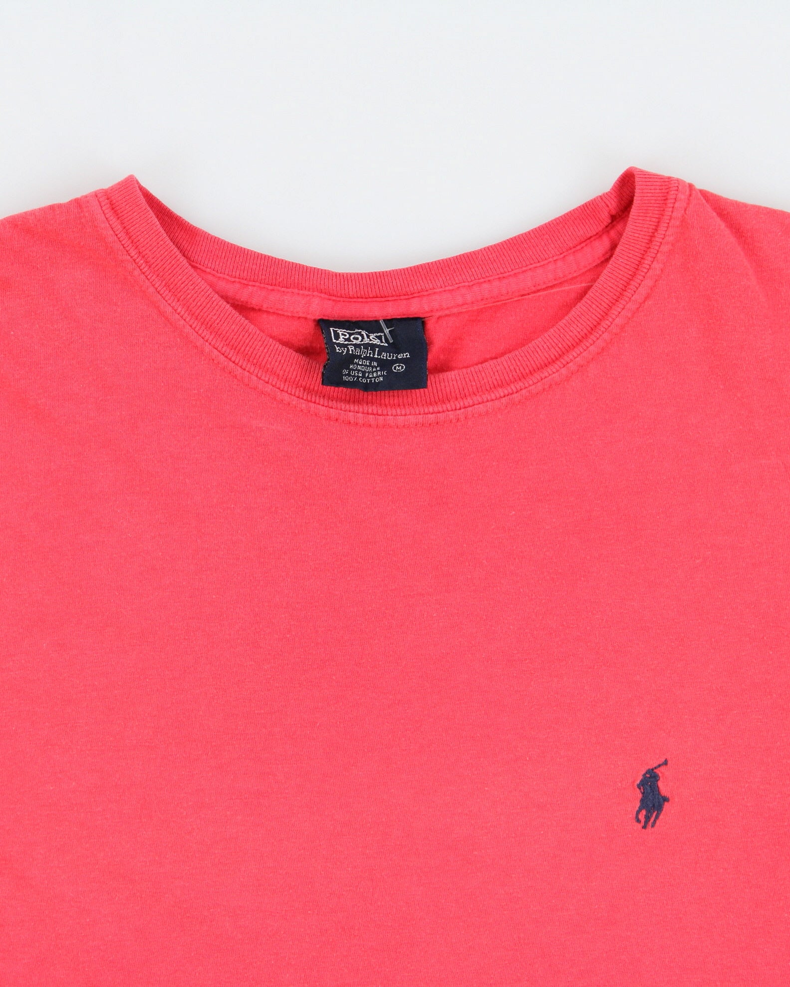 Vintage Y2K 00s Polo Ralph Lauren Hot Pink Heavyweight Crewneck T-Shirt - M