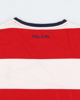 Vintage Polo Ralph Lauren Big Pony USA Crest Striped Single Stitch Crewneck T-Shirt - M