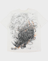 Vintage Y2K 00s Ecko UNLTD Heavyweight Demented &amp; Deranged Classic Crewneck T-Shirt - XL