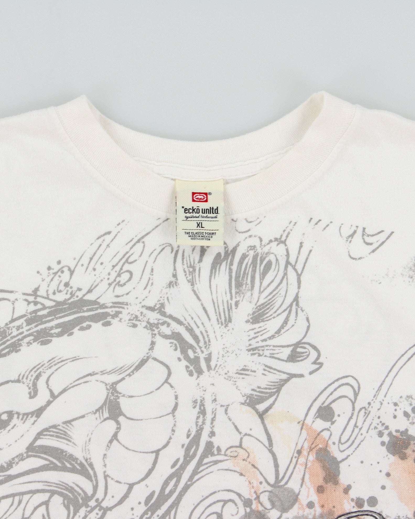 Vintage Y2K 00s Ecko UNLTD Heavyweight Demented &amp; Deranged Classic Crewneck T-Shirt - XL