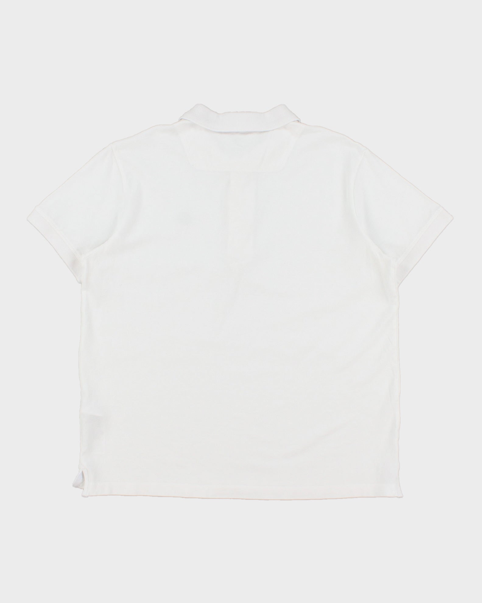 Vintage Diesel White Embroidered Classic Crest Short Sleeve Zip Polo Shirt - L