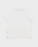 Vintage Diesel White Embroidered Classic Crest Short Sleeve Zip Polo Shirt - L