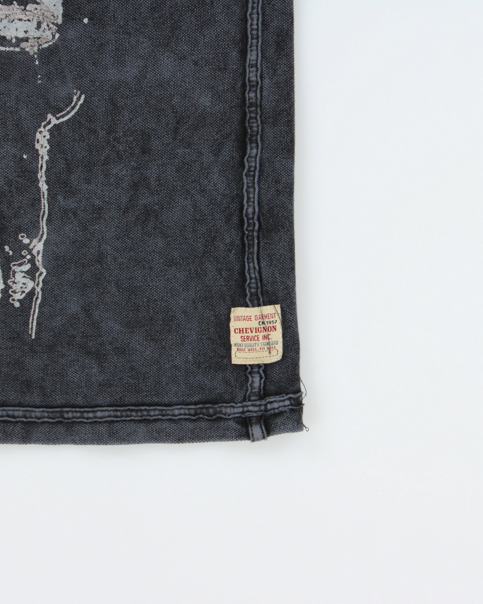 Vintage Y2K 00s Chevignon Acid Wash 57 Graphic Short Sleeve Polo Shirt - XL